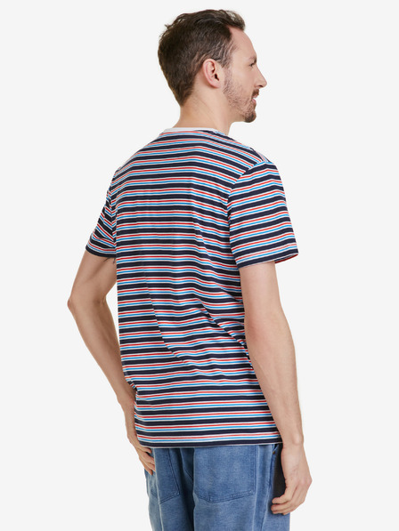Sam 73 Dunkelblau gestreiftes Herren-T-Shirt SAM 73 Martin