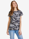 Sam 73 Dunkelgraues gemustertes Damen-T-Shirt SAM 73 Nora