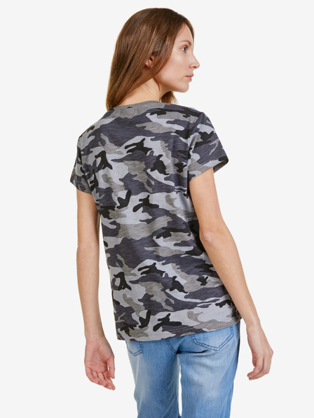Sam 73 Dunkelgraues gemustertes Damen-T-Shirt SAM 73 Nora