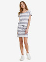 Sam 73 Weiß-grau gestreiftes kurzes Damenkleid SAM 73 Matilda