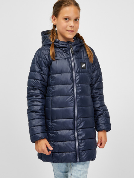 Sam 73 Dunkelblauer Kinder-Steppmantel mit Kapuze SAM 73 Nadine
