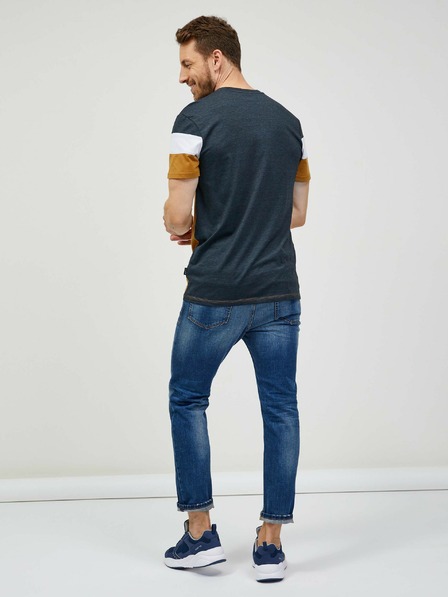 Sam 73 Grau-braunes Herren-T-Shirt SAM 73 Kavix