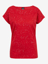 Sam 73 Rotes gemustertes Damen-T-Shirt SAM 73 Heqa