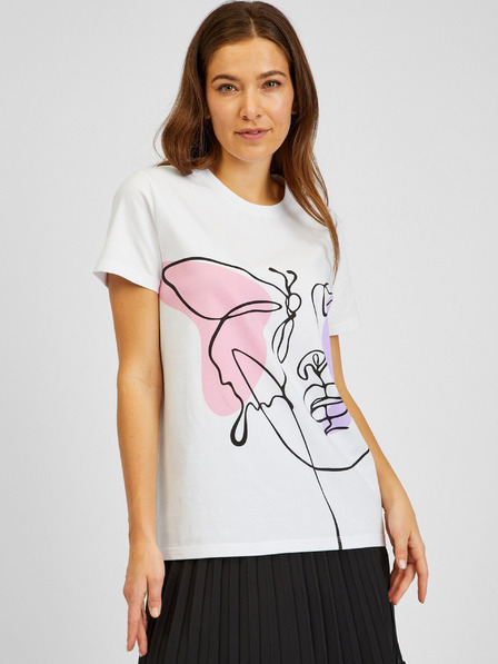 Sam 73 Weißes bedrucktes Damen-T-Shirt SAM73 Musca