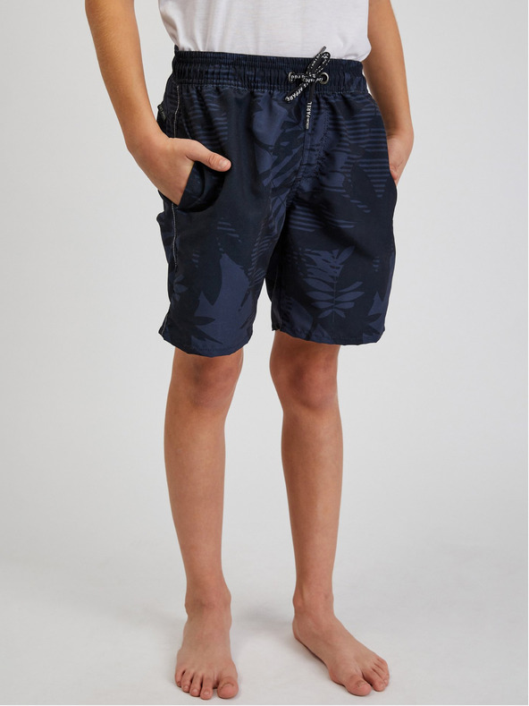 Sam 73 Dunkelblaue gemusterte Badehose für Jungen SAM73 Sanjeev