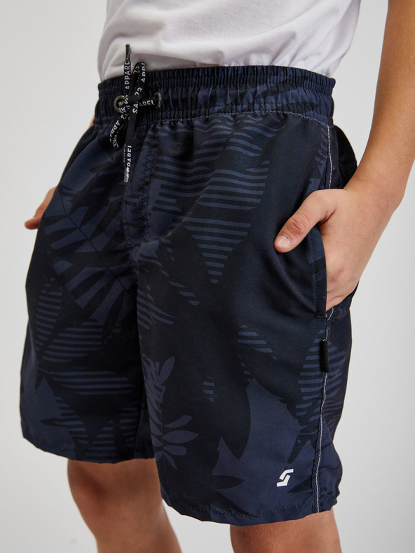 Sam 73 Dunkelblaue gemusterte Badehose für Jungen SAM73 Sanjeev