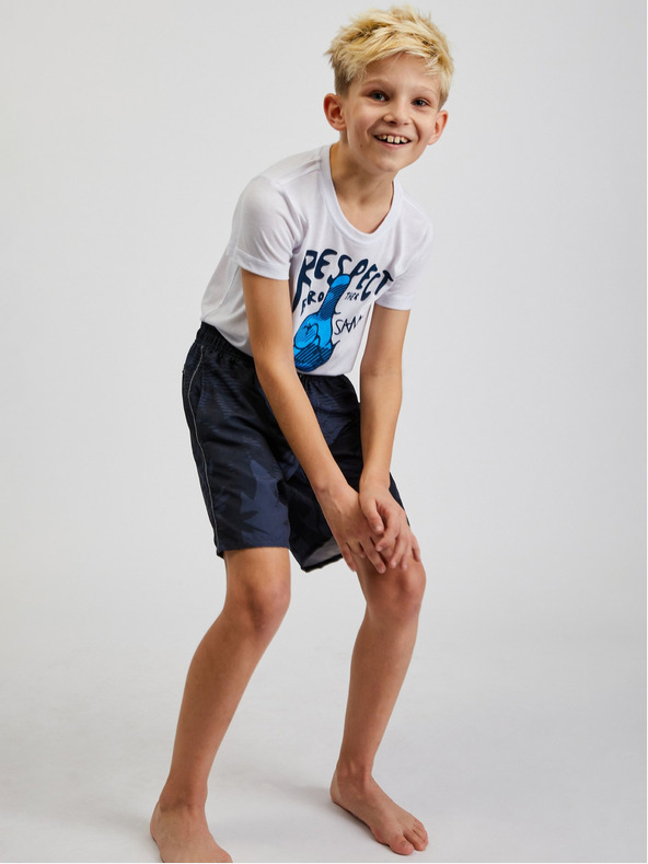 Sam 73 Dunkelblaue gemusterte Badehose für Jungen SAM73 Sanjeev