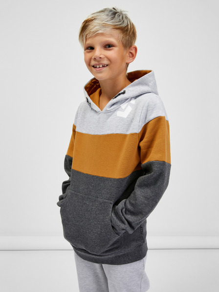 Sam 73 Grauer und brauner Kapuzenpullover für Jungen SAM 73 Leael