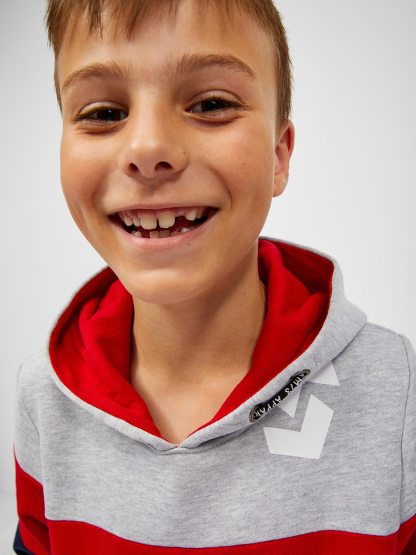 Sam 73 Blauer und roter Kapuzenpullover für Jungen SAM 73 Leael