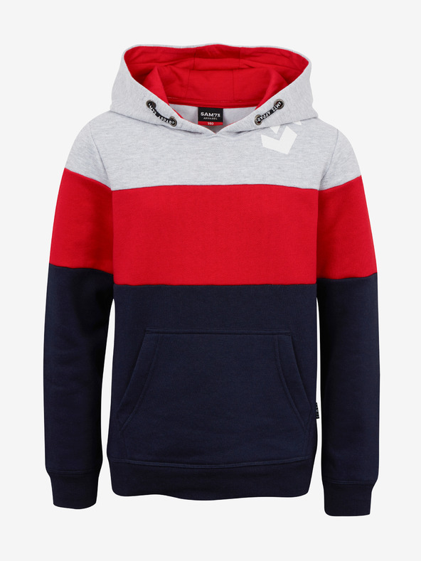 Sam 73 Blauer und roter Kapuzenpullover für Jungen SAM 73 Leael
