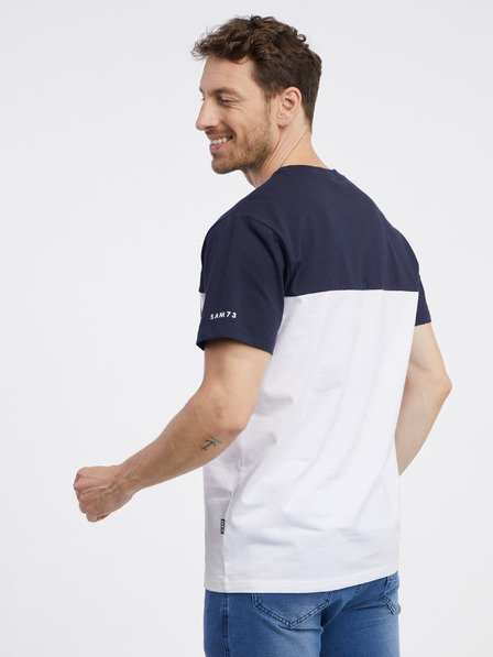 Sam 73 Blau-weißes Herren-T-Shirt SAM 73 Sirius