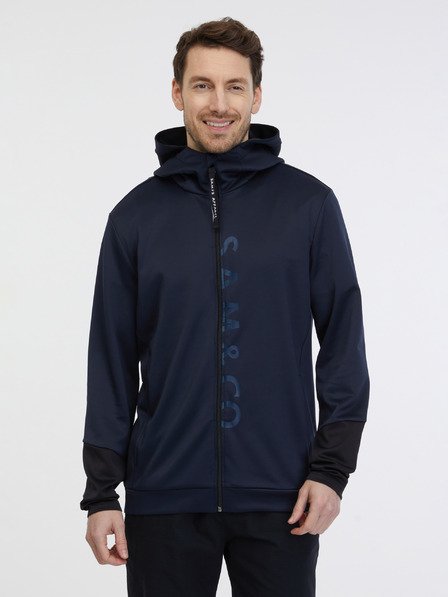 Sam 73 Dunkelblauer Herren-Kapuzenpulli mit Reißverschluss SAM 73 Emanuel