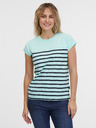 Sam 73 Türkisfarbenes gestreiftes Damen-T-Shirt SAM 73 Mercedes