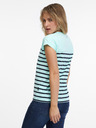 Sam 73 Türkisfarbenes gestreiftes Damen-T-Shirt SAM 73 Mercedes