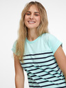 Sam 73 Türkisfarbenes gestreiftes Damen-T-Shirt SAM 73 Mercedes