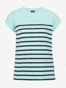 Sam 73 Türkisfarbenes gestreiftes Damen-T-Shirt SAM 73 Mercedes