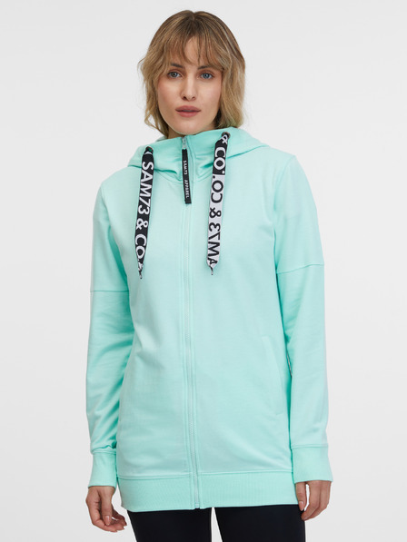 Sam 73 Türkisfarbenes Damen-Sweatshirt SAM 73 Lisa mit Kapuze und Reißverschluss