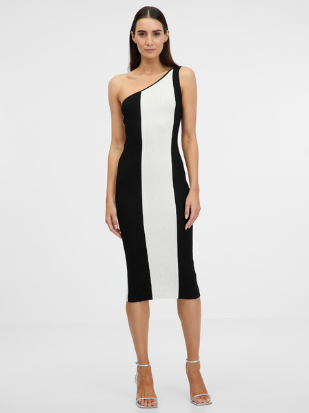Orsay Schwarz-weißes Damen-Midikleid ORSAY