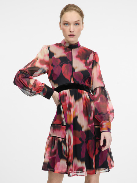 Orsay Rot gemustertes knielanges Damenkleid ORSAY