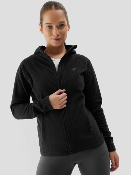 4F Damen Fleece-Sweatjacke mit Reißverschluss und Kapuze Regular 4F