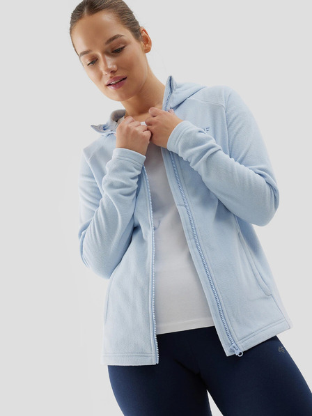 4F 4F Damen-Fleece-Kapuzenpulli mit normaler Kapuze und Reißverschluss