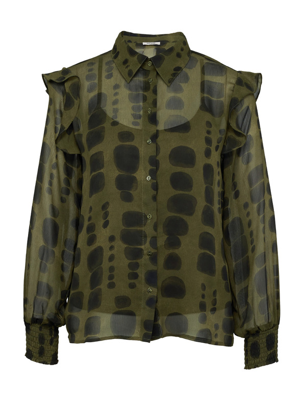 Orsay Grüne Damenbluse mit Kragen ORSAY