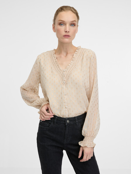 Orsay Beige Bluse mit langen Ärmeln ORSAY