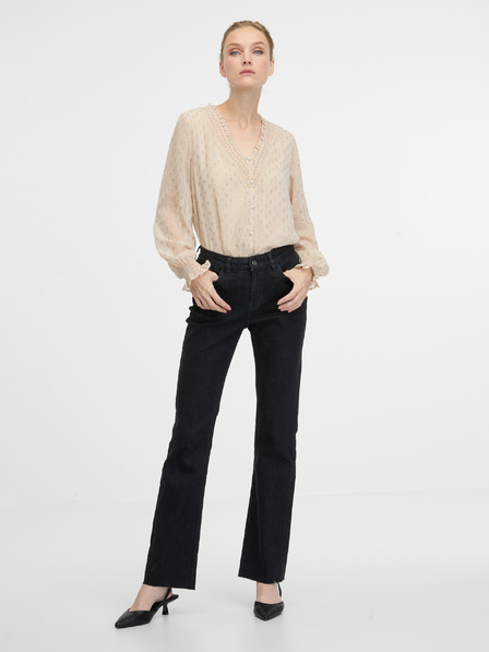 Orsay Beige Bluse mit langen Ärmeln ORSAY