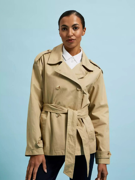 Moodo Beigefarbener Damen-Kurztrenchcoat Moodo