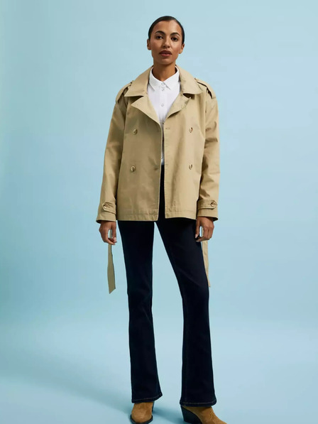 Moodo Beigefarbener Damen-Kurztrenchcoat Moodo