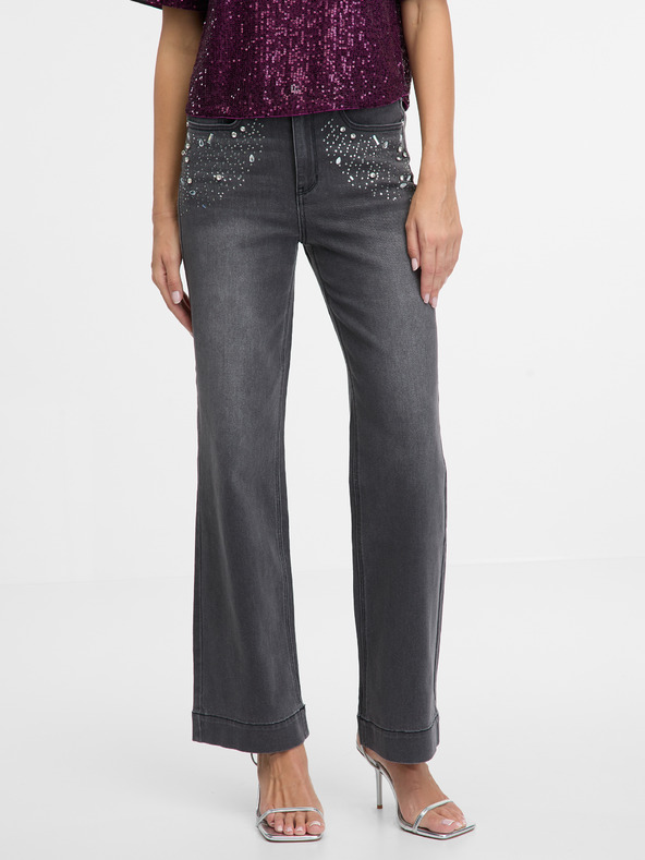 Orsay Dunkelgraue Wide Leg-Jeans für Damen ORSAY