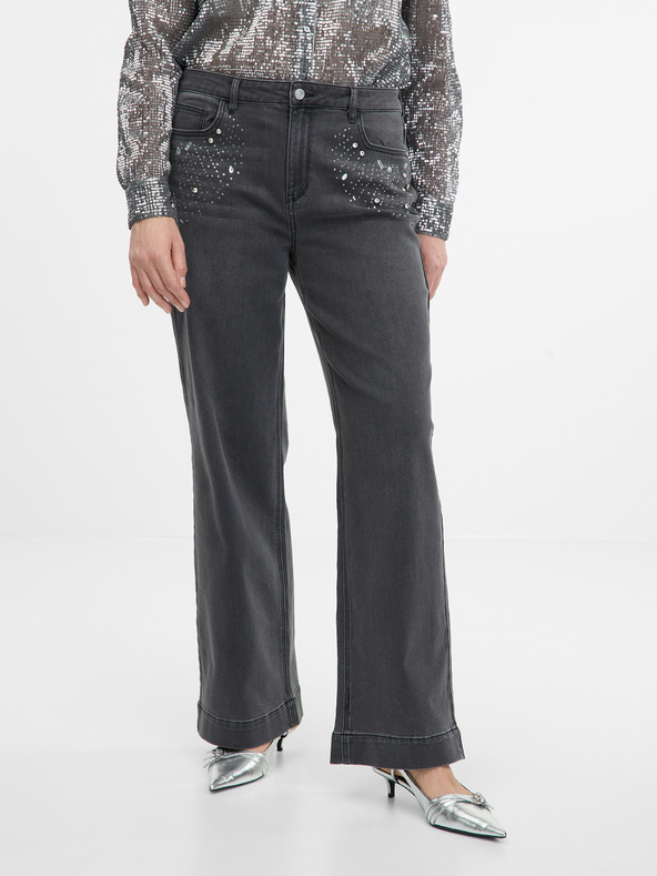 Orsay Dunkelgraue Wide Leg-Jeans für Damen ORSAY