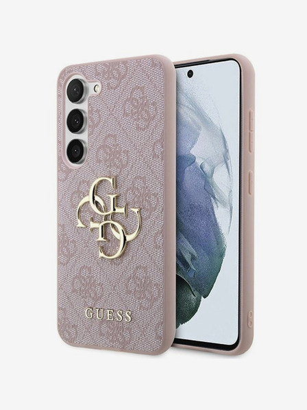 Guess PU 4G Metal Logo Rear Cover for Samsung Galaxy A55 5G Pink Phone Case