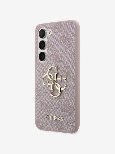 Guess PU 4G Metal Logo Rear Cover for Samsung Galaxy A55 5G Pink Phone Case