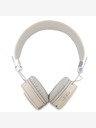 Guess Guess PU Genarbtes Dreieck Logo ENC Kabellose Kopfhörer Beige