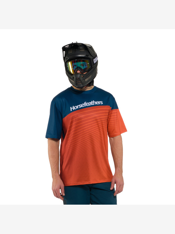 Horsefeathers Radtrikot Quantum - petrol/orange HORSEFEATHERS