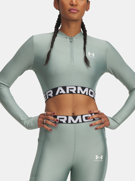 Under Armour Damen-T-Shirt Under Armour HeatGear Rib 1/4 Zip LS
