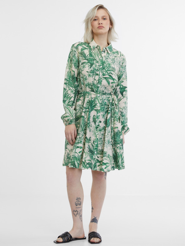 Orsay Grün-beiges Damen-Hemdkleid ORSAY