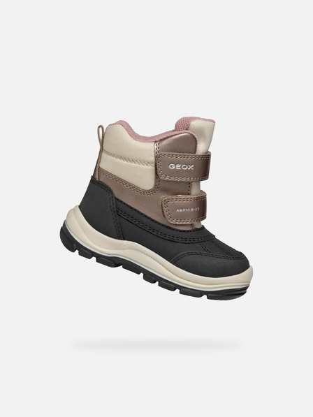 Geox Schwarze Mädchen-Stiefeletten Geox Flanfil ABX
