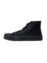 Vasky Damen Schwarze Leinen Knöchelschuhe / Turnschuhe Vasky Kanvasky High
