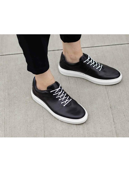 Vasky Damen Leder Turnschuhe / Stiefel schwarz und weiß Vasky Teny