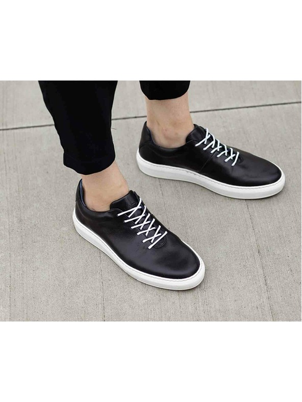 Vasky Damen Leder Turnschuhe / Stiefel schwarz und weiß Vasky Teny