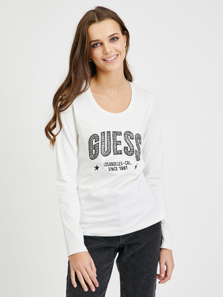 Guess Weißes Damen-Langarm-T-Shirt Guess Mirela