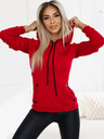 numoco Bequemes warmes Sweatshirt mit Kapuze und Taschen - rot Numoco