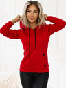 numoco Bequemes warmes Sweatshirt mit Kapuze und Taschen - rot Numoco