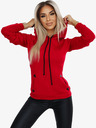 numoco Bequemes warmes Sweatshirt mit Kapuze und Taschen - rot Numoco
