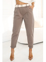 numoco Modische Hose mit Taschen und Ziergürtel - MOCHA MOUSSE Numoco