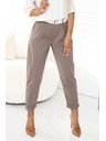 numoco Modische Hose mit Taschen und Ziergürtel - MOCHA MOUSSE Numoco