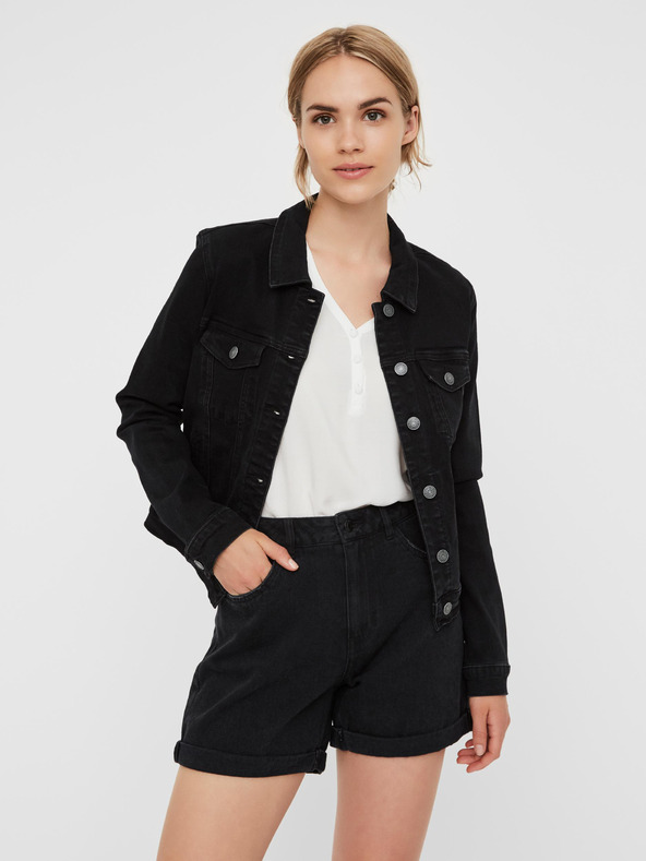 Vero Moda Schwarze Jeansjacke VERO MODA Hot Soya