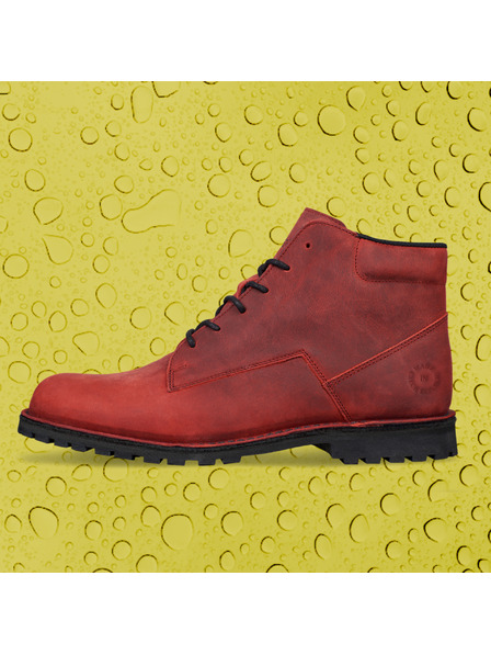 Vasky Damen Lederstiefeletten Rot - Herbst/Winter Stiefel, Vasky Hillside Wasserdichte Schuhe